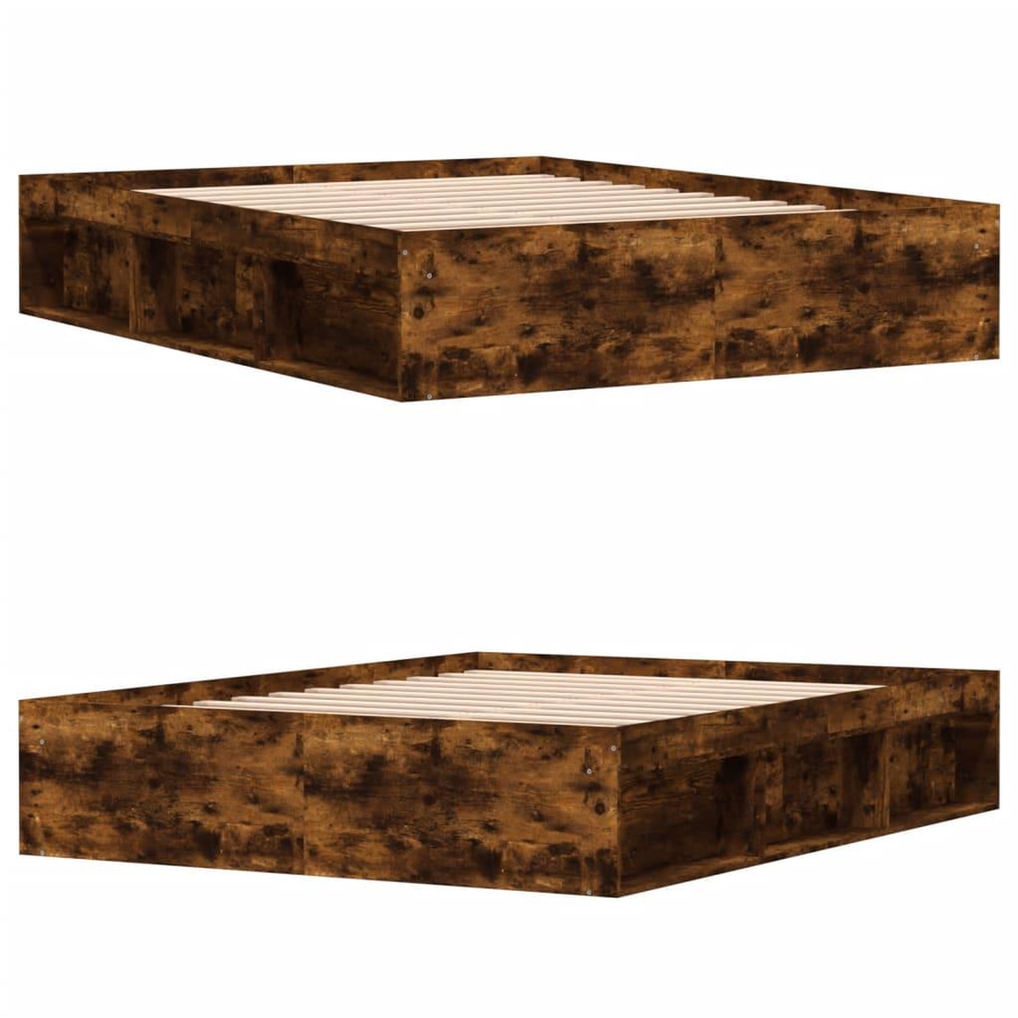 Voir la diapositive 4 : VIDAXL Cadre de lit sans matelas chene fume 140x200 cm