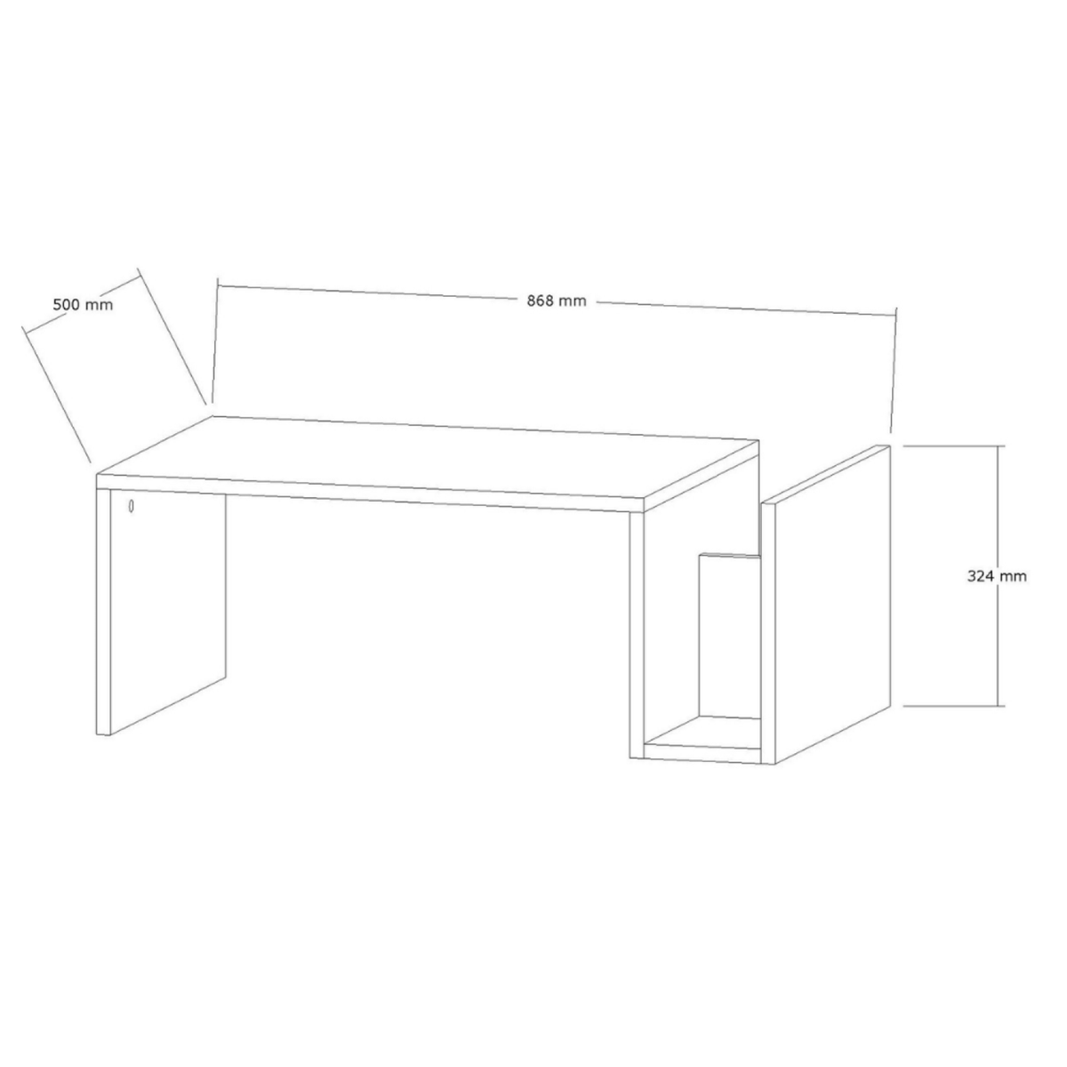 CONCEPT USINE Table basse en bois effet pierre avec porte magazines MELMO