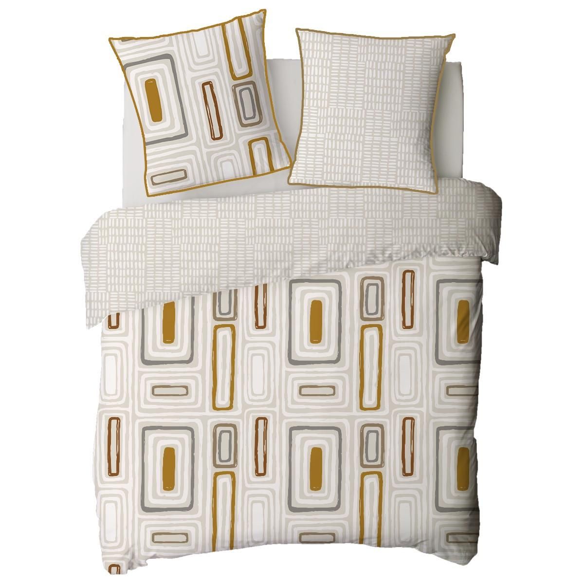 FUTURE HOME Parure de lit 2 personnes géométrique réversible