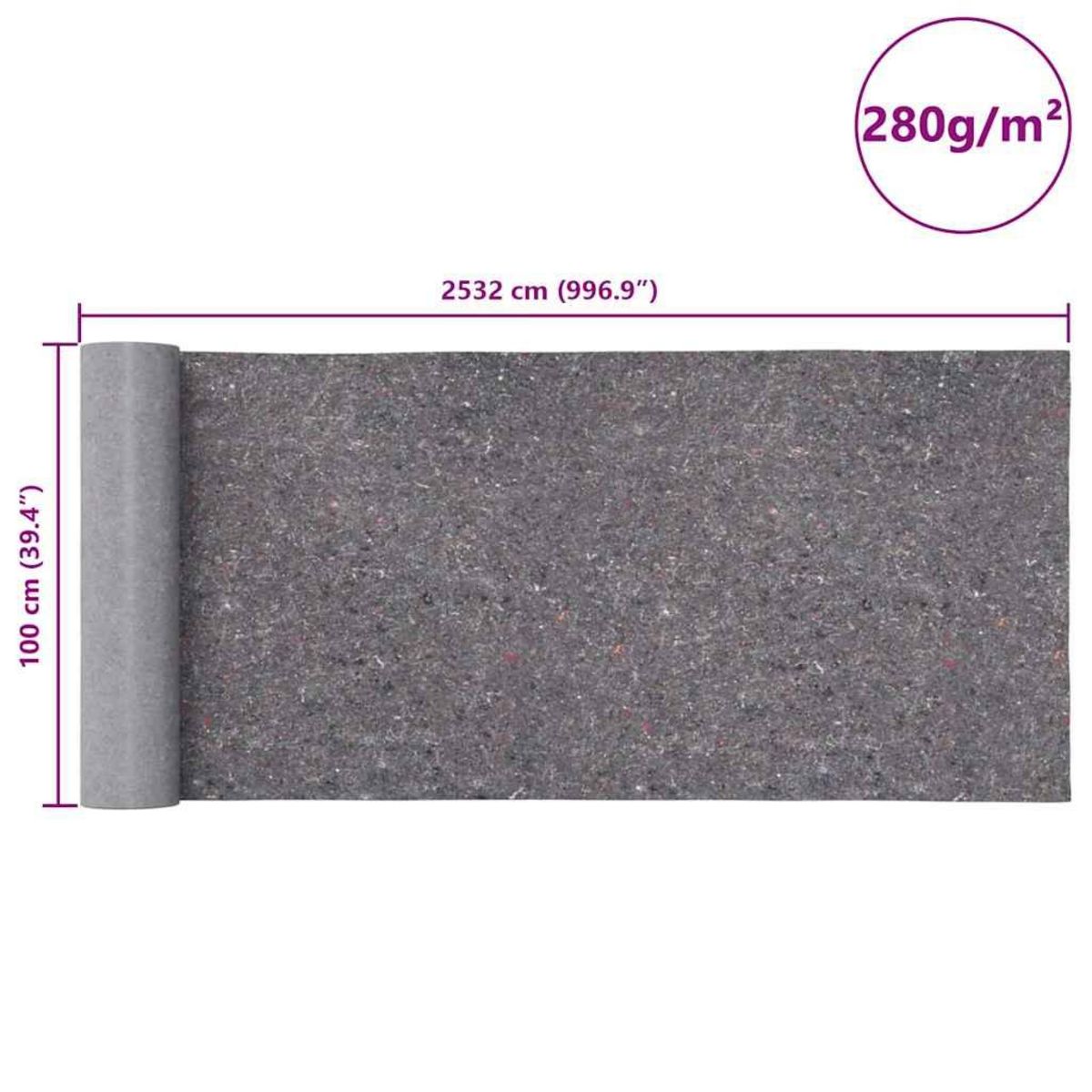 VIDAXL Bache de protection contre peinture 2532 cm 280 g/m² gris