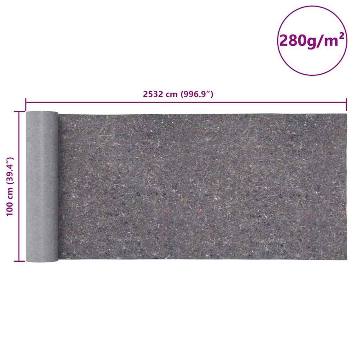 VIDAXL Bache de protection contre peinture 2532 cm 280 g/m² gris
