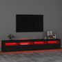 Voir la diapositive 5 : VIDAXL Meuble TV avec lumieres LED Noir 240x35x40 cm