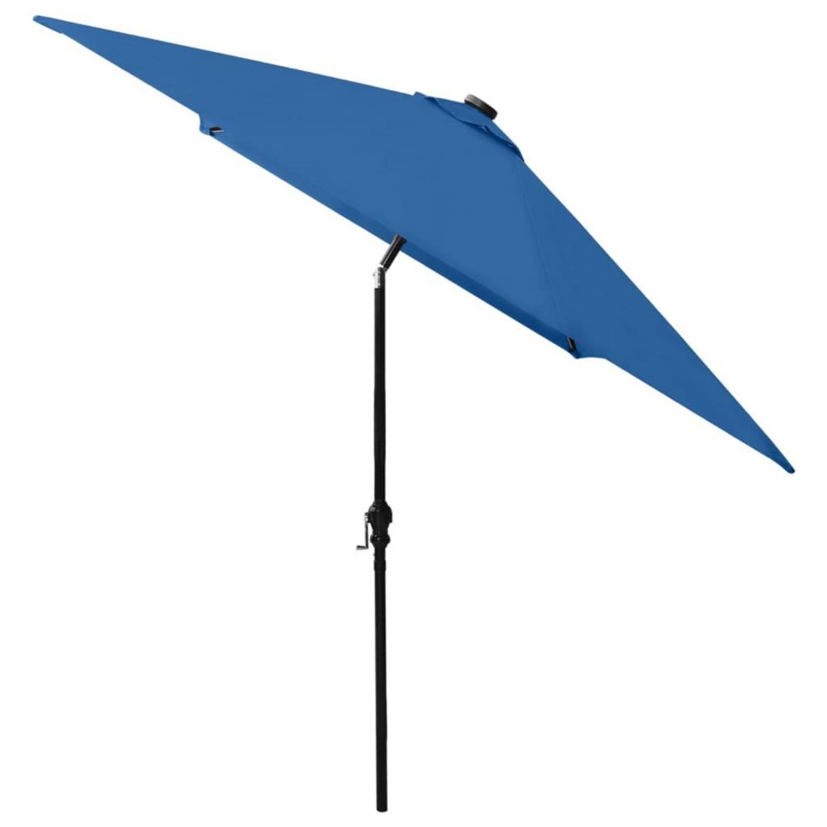 VIDAXL Parasol de jardin avec LED et mat en acier bleu azure 2x3 m