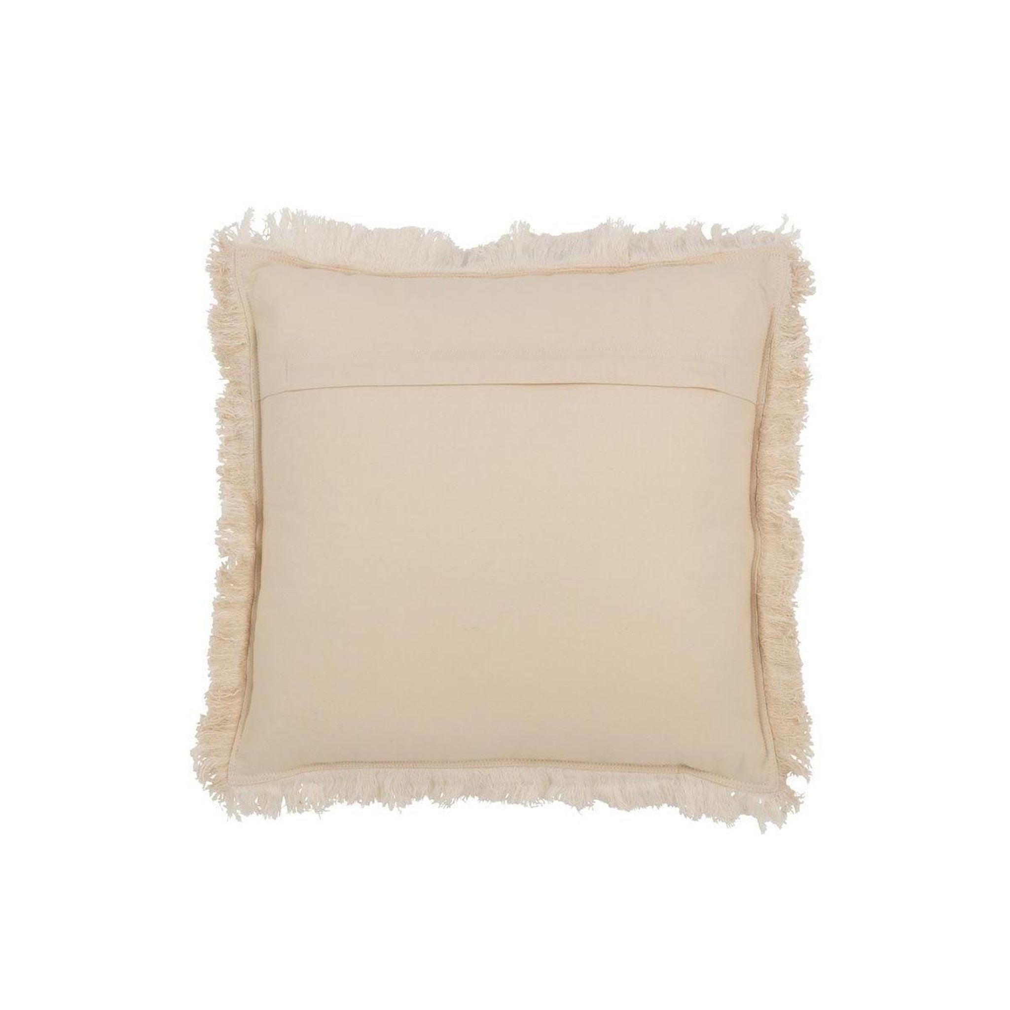 Voir la diapositive 2 : J-LINE Coussin déco à franges  mousseline  45x45cm beige clair