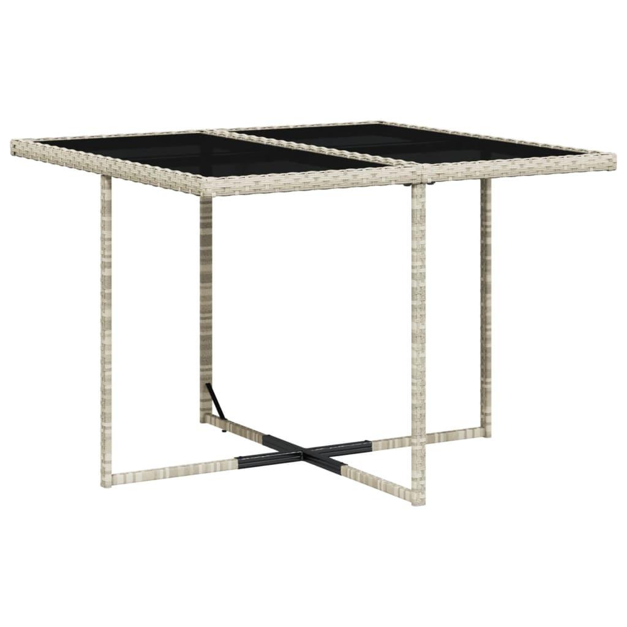 Voir la diapositive 4 : VIDAXL Ensemble a manger de jardin et coussins 5 pcs gris clair rotin