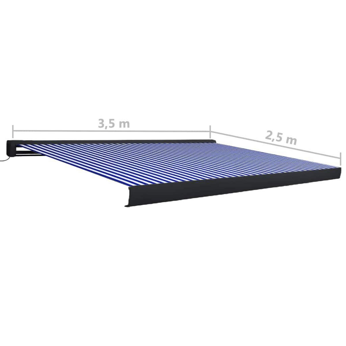 VIDAXL Store a cassette motorise 350x250 cm Bleu et blanc