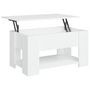Voir la diapositive 2 : VIDAXL Table basse blanc 79x49x41 cm bois d'ingenierie