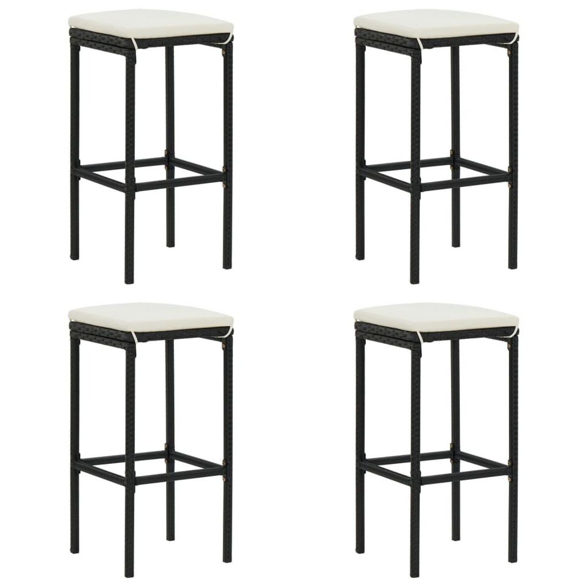 VIDAXL Ensemble de bar de jardin avec coussins 5 pcs Noir