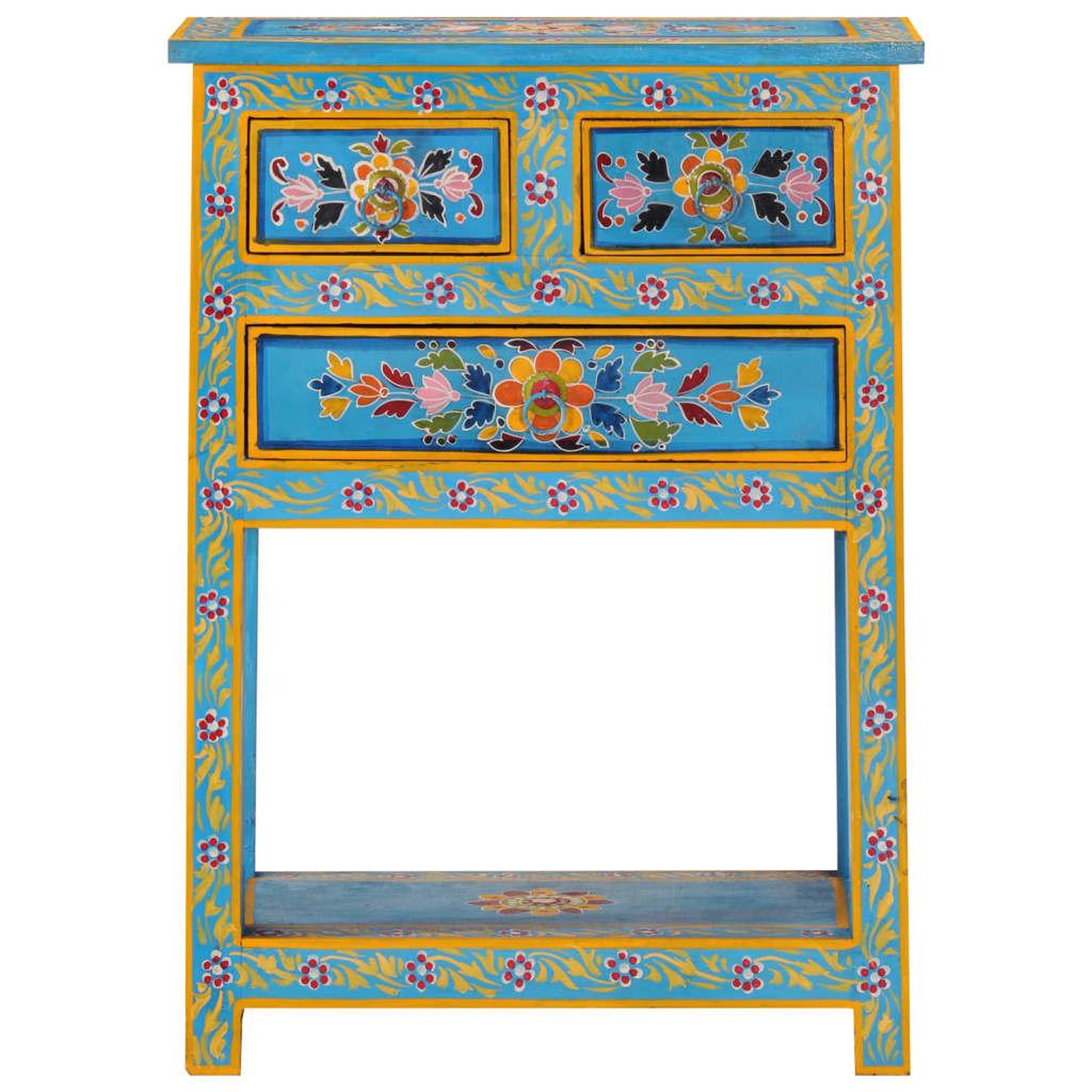 Voir la diapositive 3 : VIDAXL Buffet turquoise 55x30x76 cm bois massif de manguier