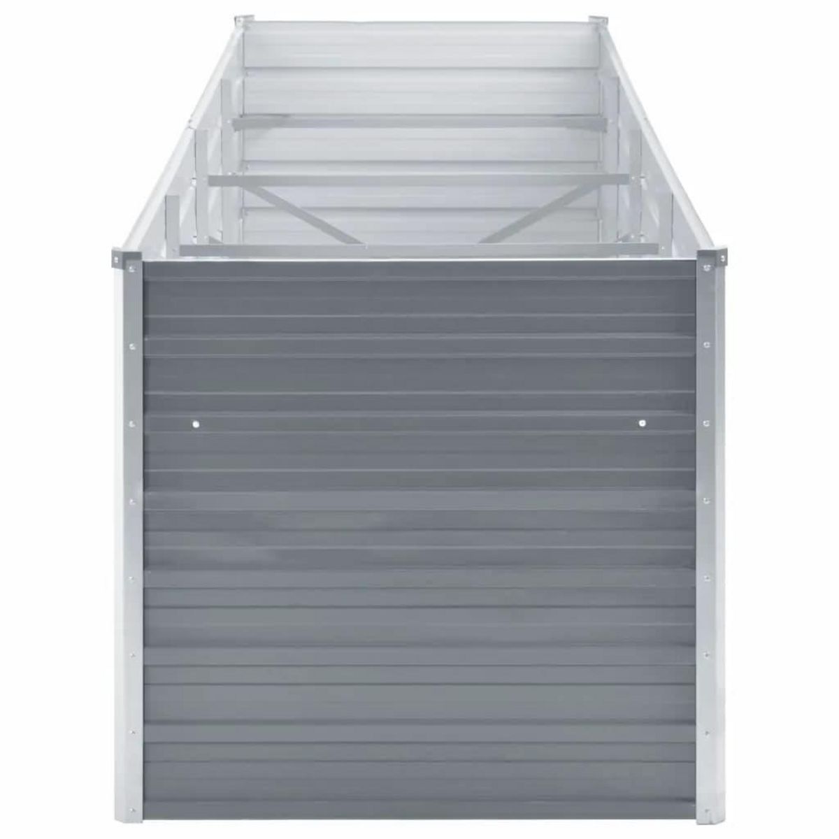 VIDAXL Lit sureleve de jardin Acier galvanise 320x80x77 cm Gris