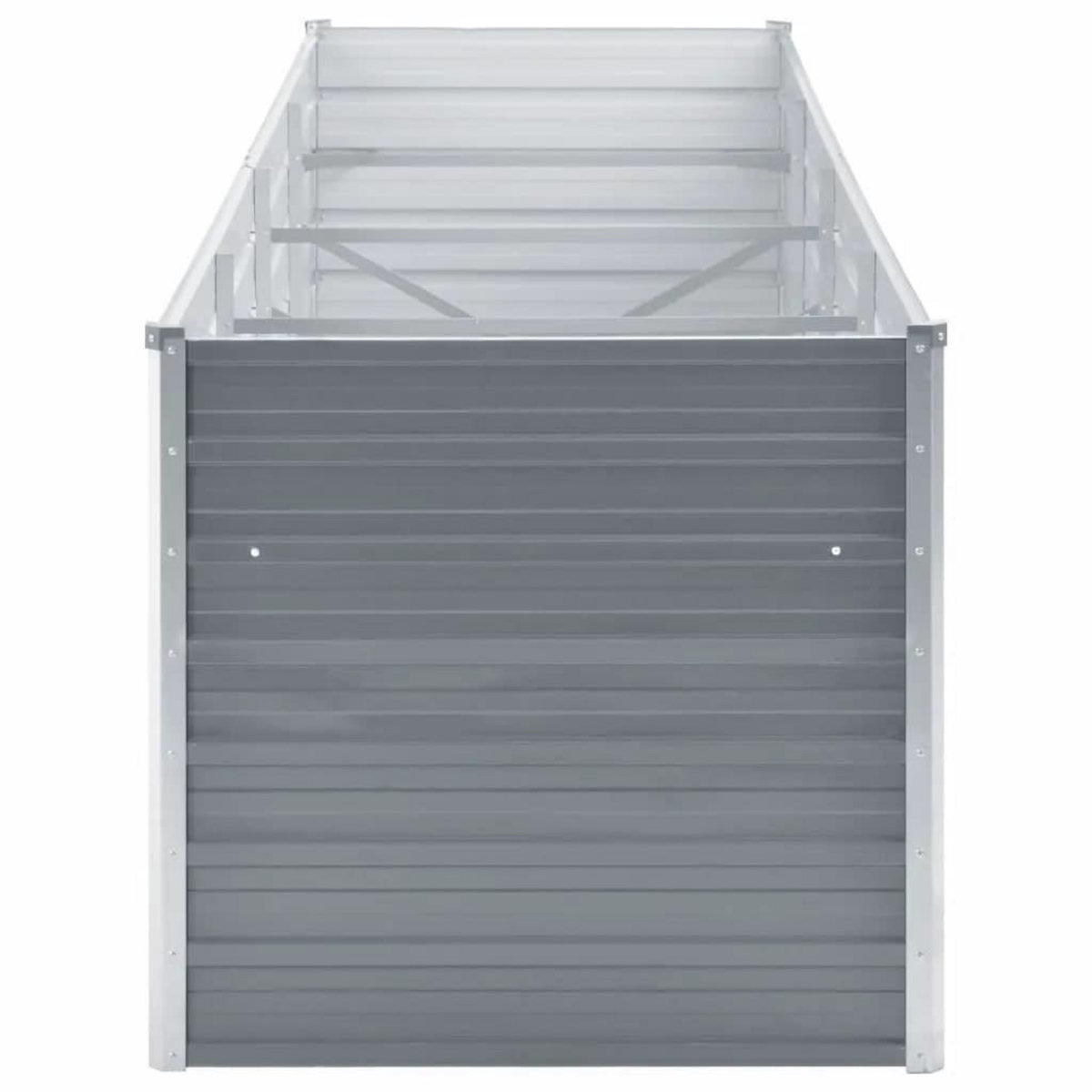VIDAXL Lit sureleve de jardin Acier galvanise 320x80x77 cm Gris
