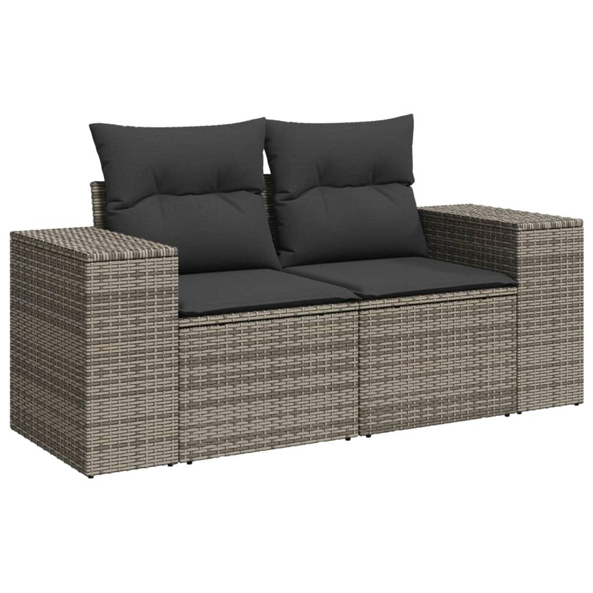Voir la diapositive 3 : VIDAXL Salon de jardin avec coussins 10 pcs gris resine tressee