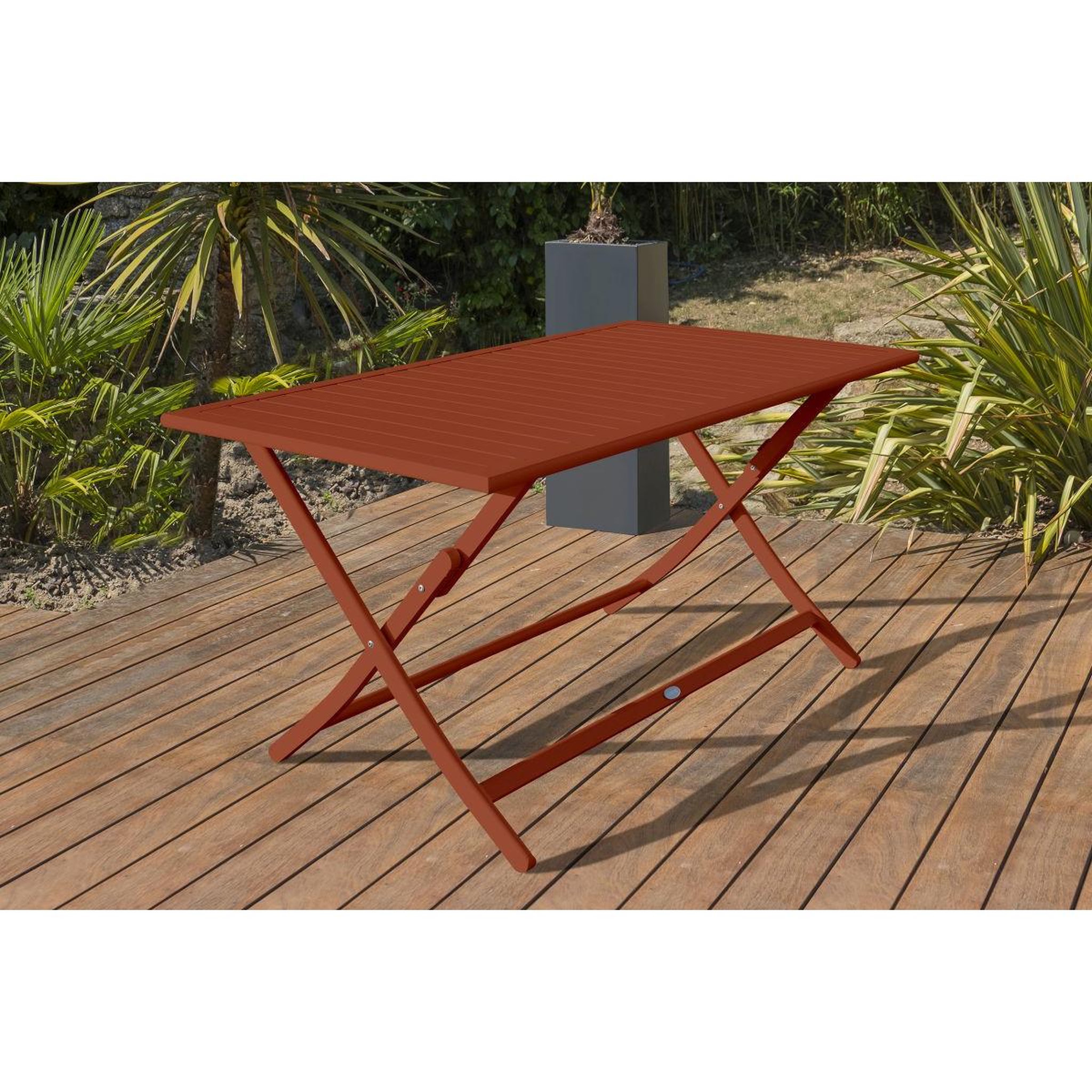 Voir la diapositive 2 : Paris Prix Table de jardin pliante  marius  140cm terracotta