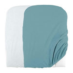 DOMIVA DOMIVA Lot 2 Housses matelas a langer - Eponge polycoton - oeko-Tex - Blanc/Nile - 50 x 75 cm