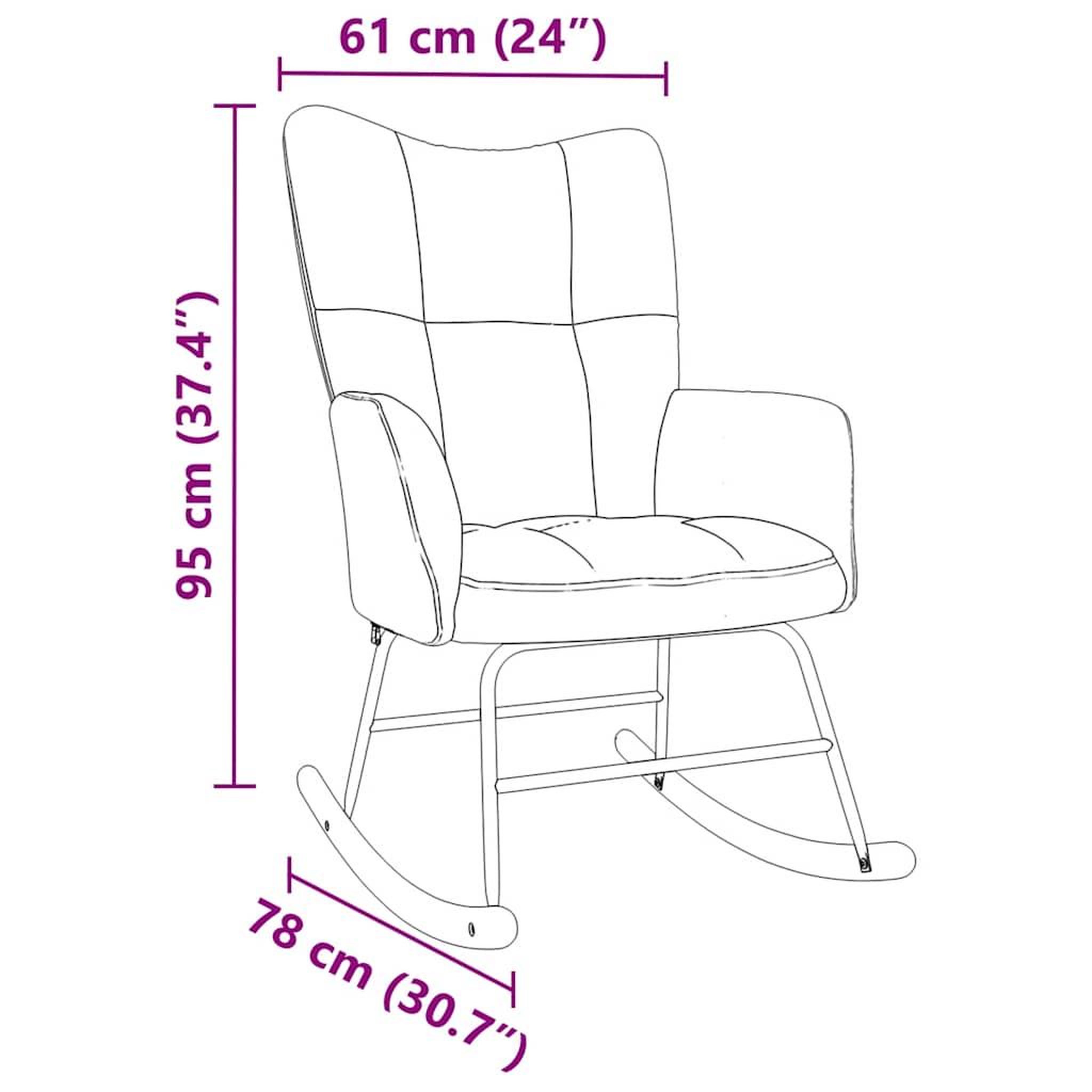Voir la diapositive 6 : VIDAXL Chaise a bascule Gris fonce Tissu