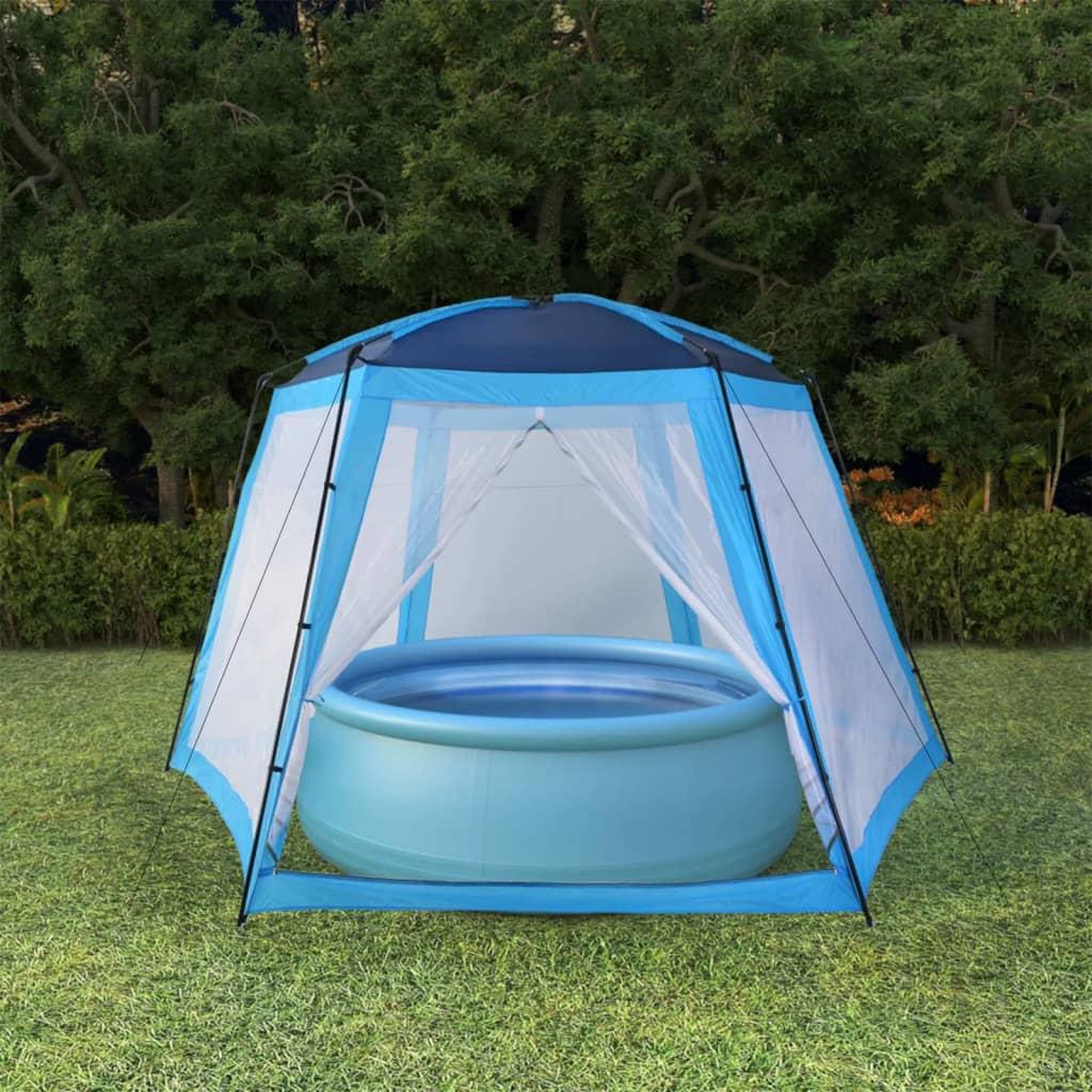 Voir la diapositive 1 : VIDAXL Tente de piscine Tissu 500x433x250 cm Bleu