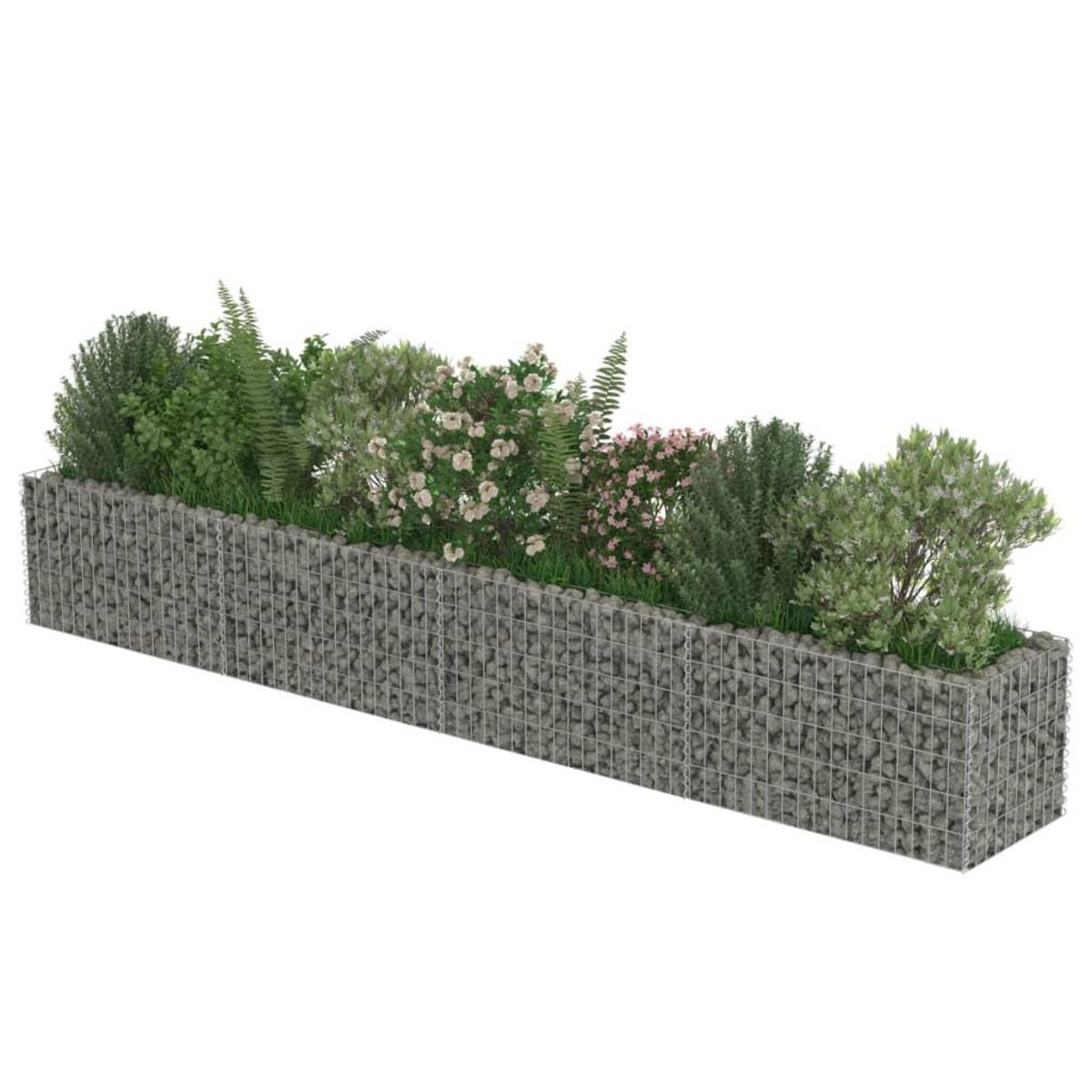 VIDAXL Lit sureleve a gabion Acier galvanise 360x50x50 cm