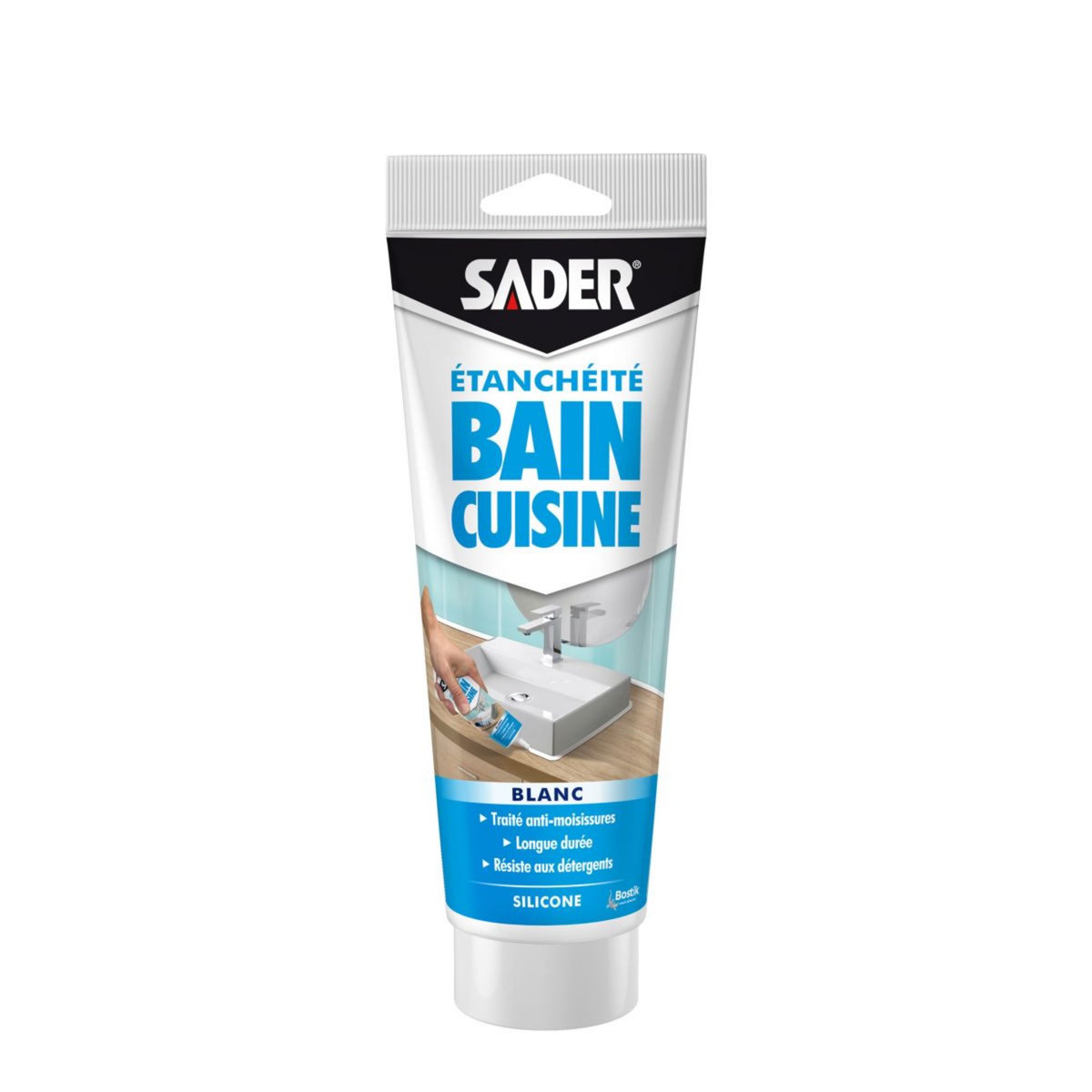 SADER Mastic silicone blanc Sader bain et cuisine 200 ml 