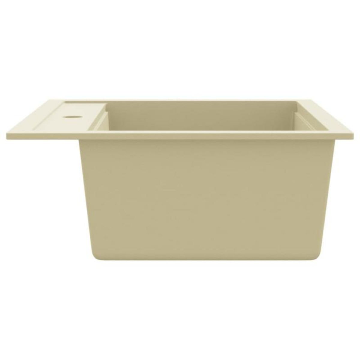 VIDAXL Évier de cuisine Granit Seul lavabo Beige