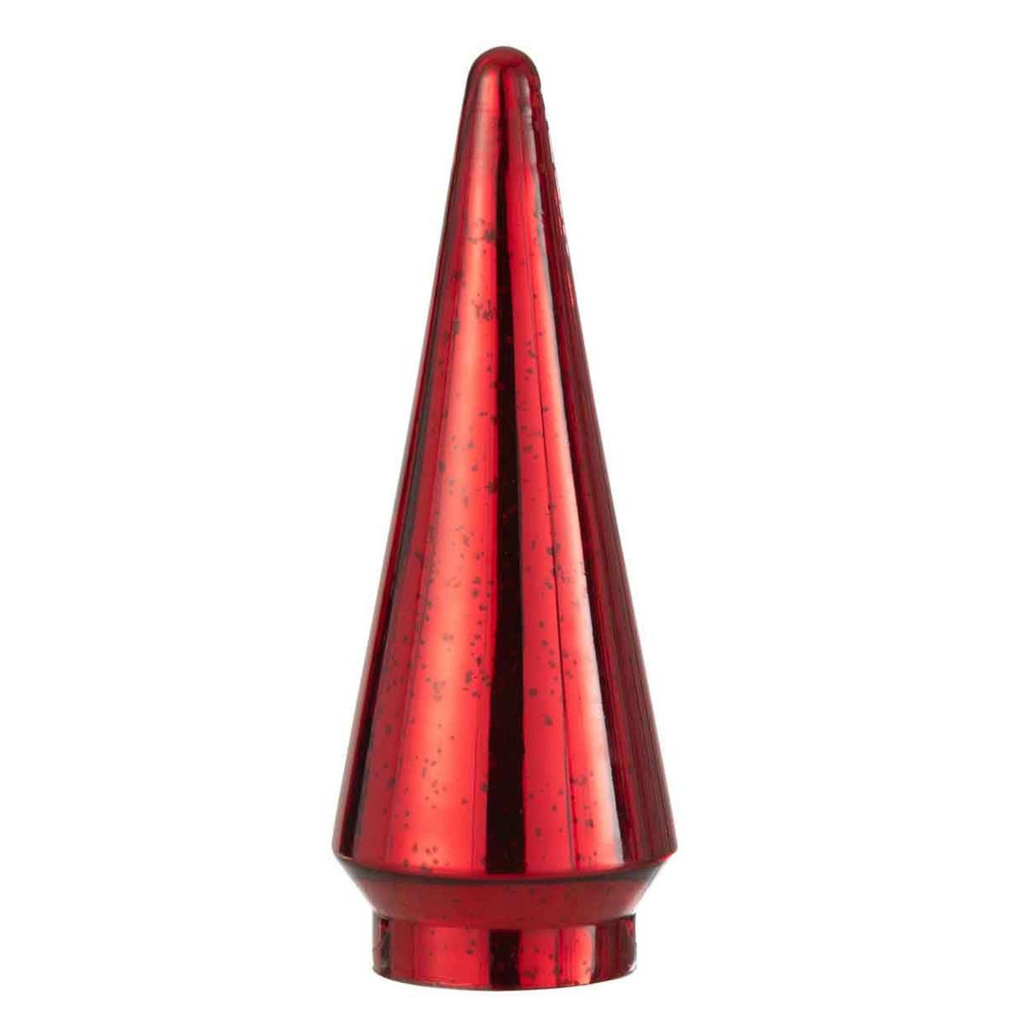 J-LINE Sapin de noël en verre  led  34cm rouge