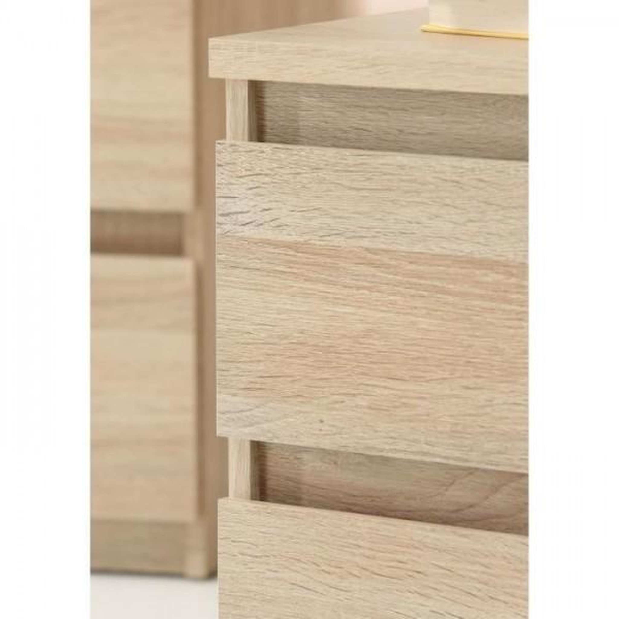 Voir la diapositive 5 : MARKET24 Commode CHELSEA 3 Tiroirs - Couleur chene - L 77,2 x P 42 x H 79,9 cm