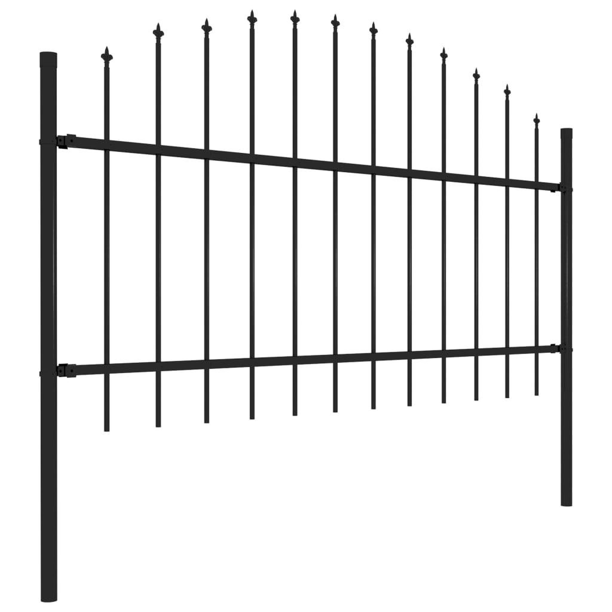 Voir la diapositive 3 : VIDAXL Cloture de jardin a dessus en lance Acier (1-1,25)x17 m Noir