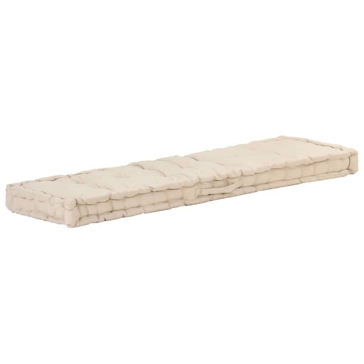 VIDAXL Coussins de plancher de palette lot de 2 Coton Beige