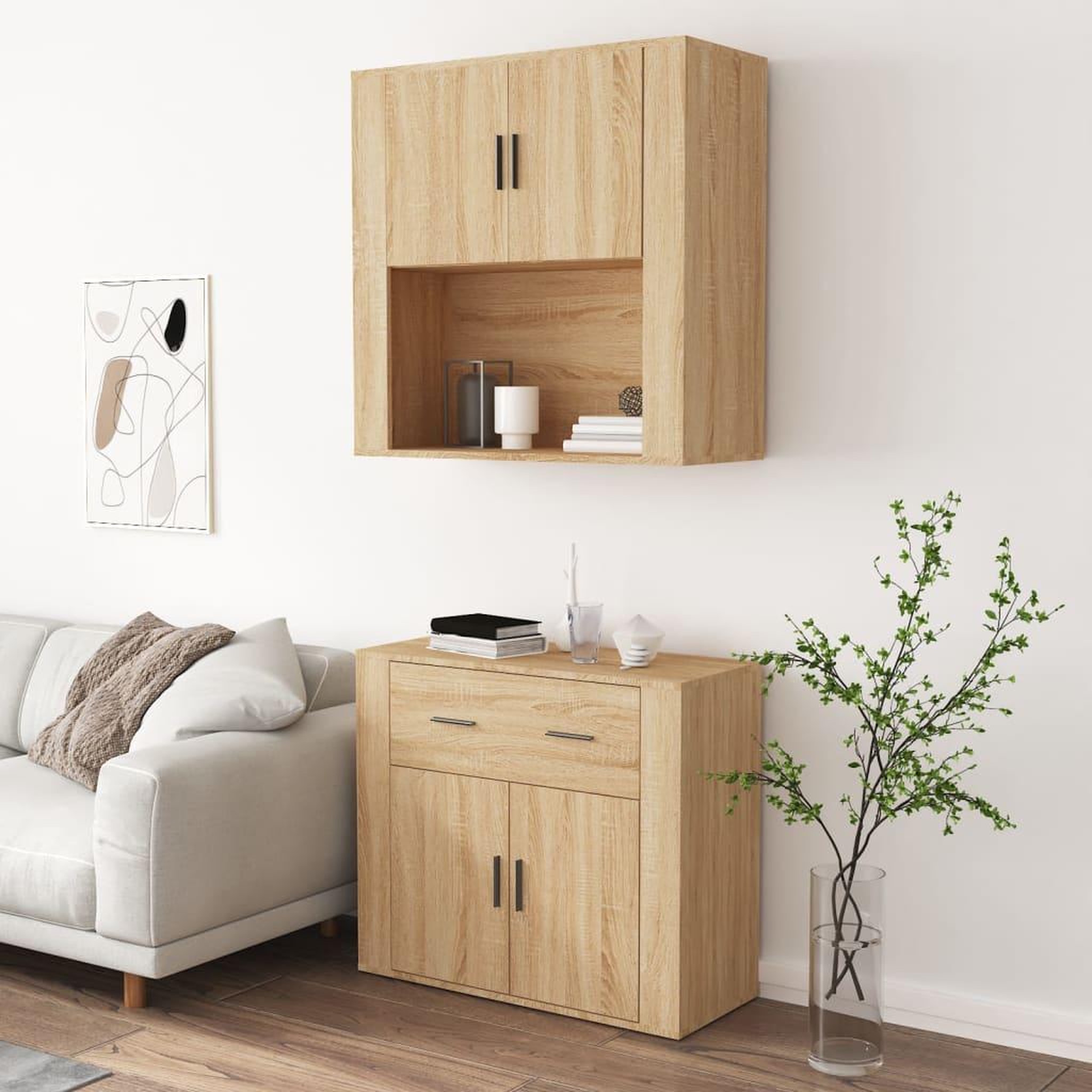 Voir la diapositive 4 : VIDAXL Buffet haut chene sonoma bois d'ingenierie