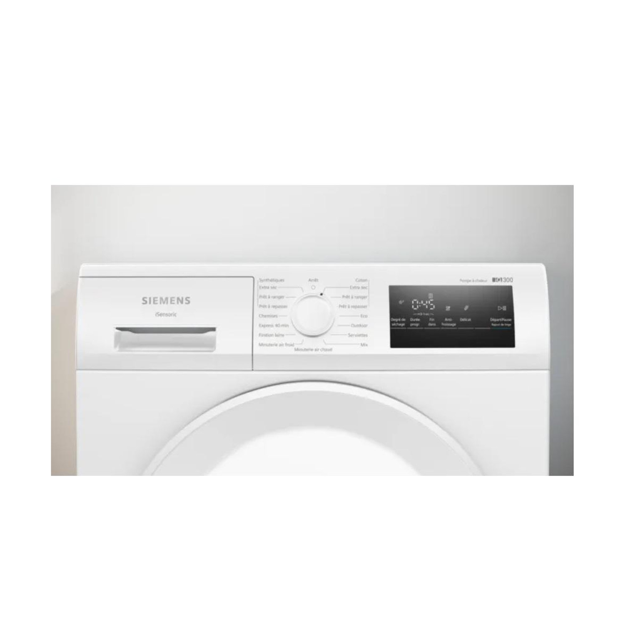 Voir la diapositive 3 : Siemens Sèche-linge pompe à chaleur à condensation 60cm 8kg blanc - wt43h00dfr