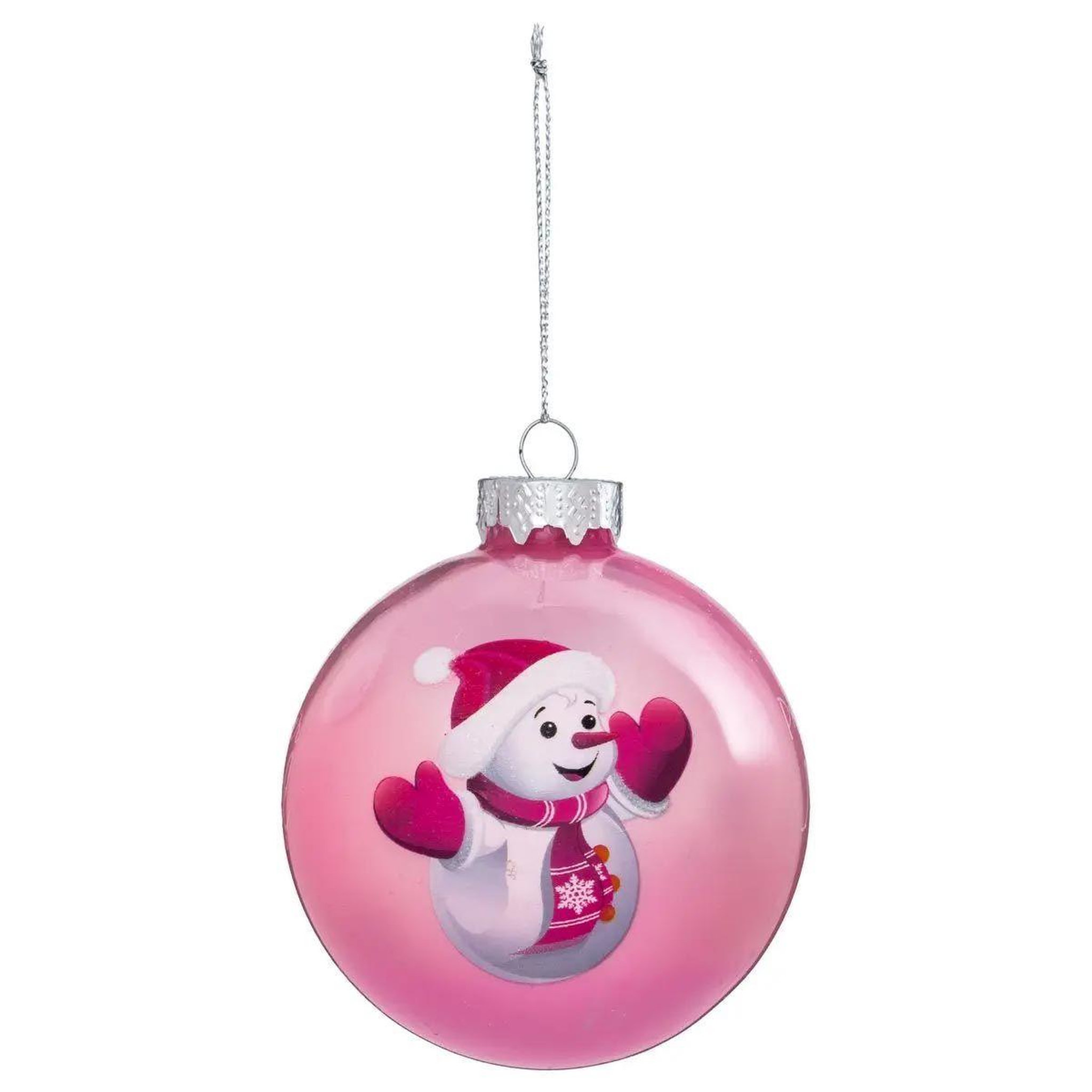 ATMOSPHERA Boule de noël déco  douceur des neiges  8cm rose
