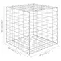 VIDAXL Lit sureleve cube a gabion Fil d'acier 50x50x50 cm