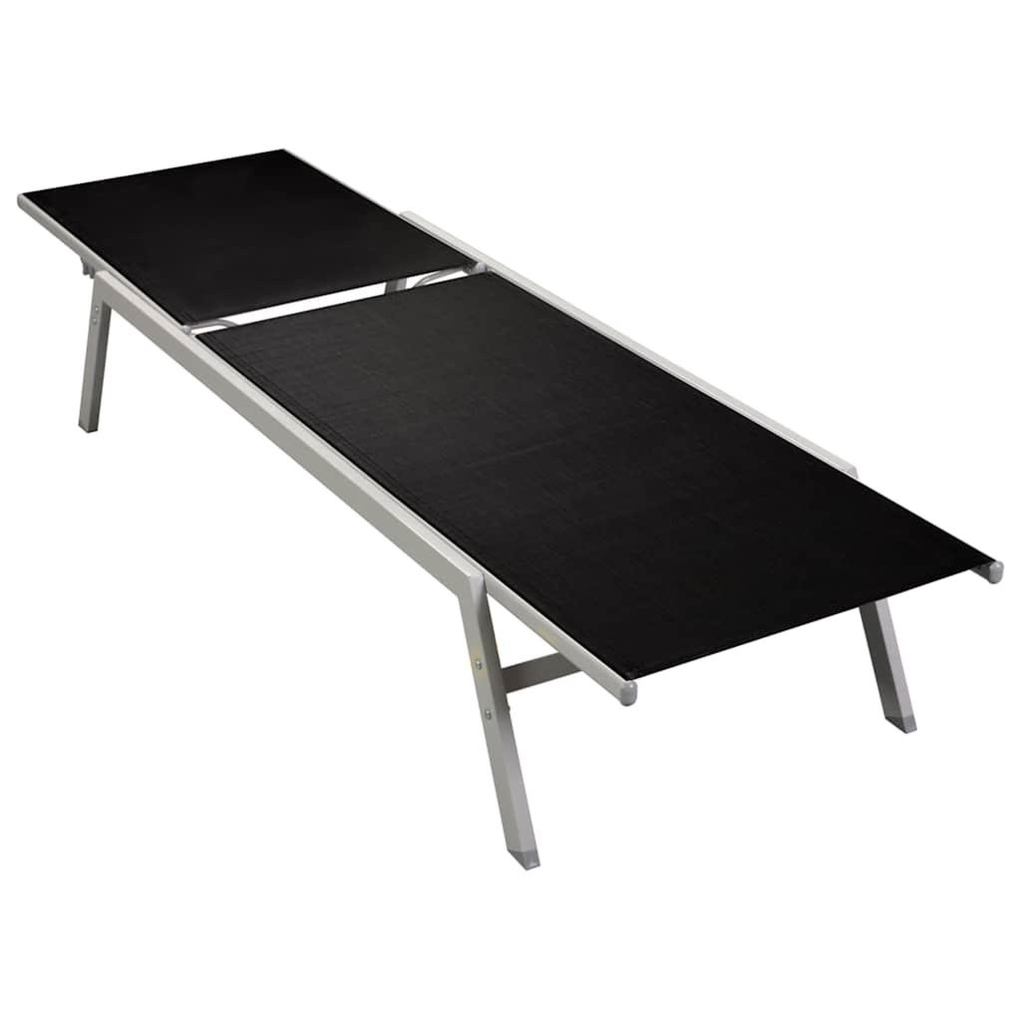 VIDAXL Chaise longue acier et textilene noir