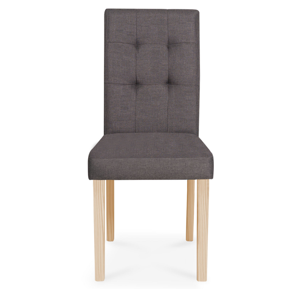 ID MARKET Lot de 4 chaises POLGA capitonnées gris anthracite pour salle à manger