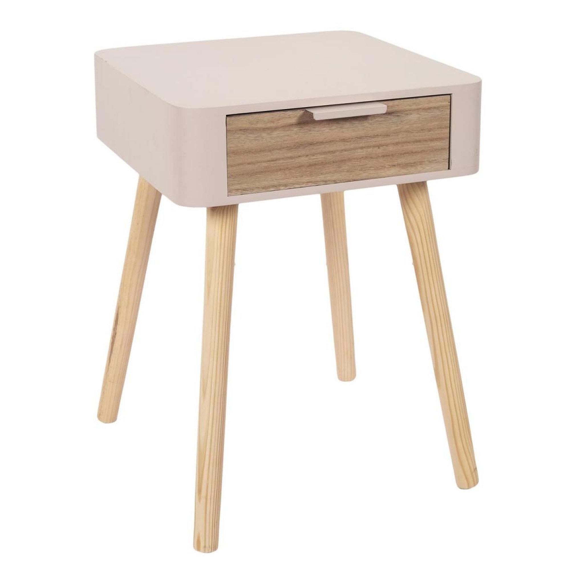 The Home Deco Factory Table de chevet 1 tiroir  bois  48cm rose