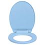 Voir la diapositive 4 : VIDAXL Siege de toilette a fermeture en douceur Bleu Ovale