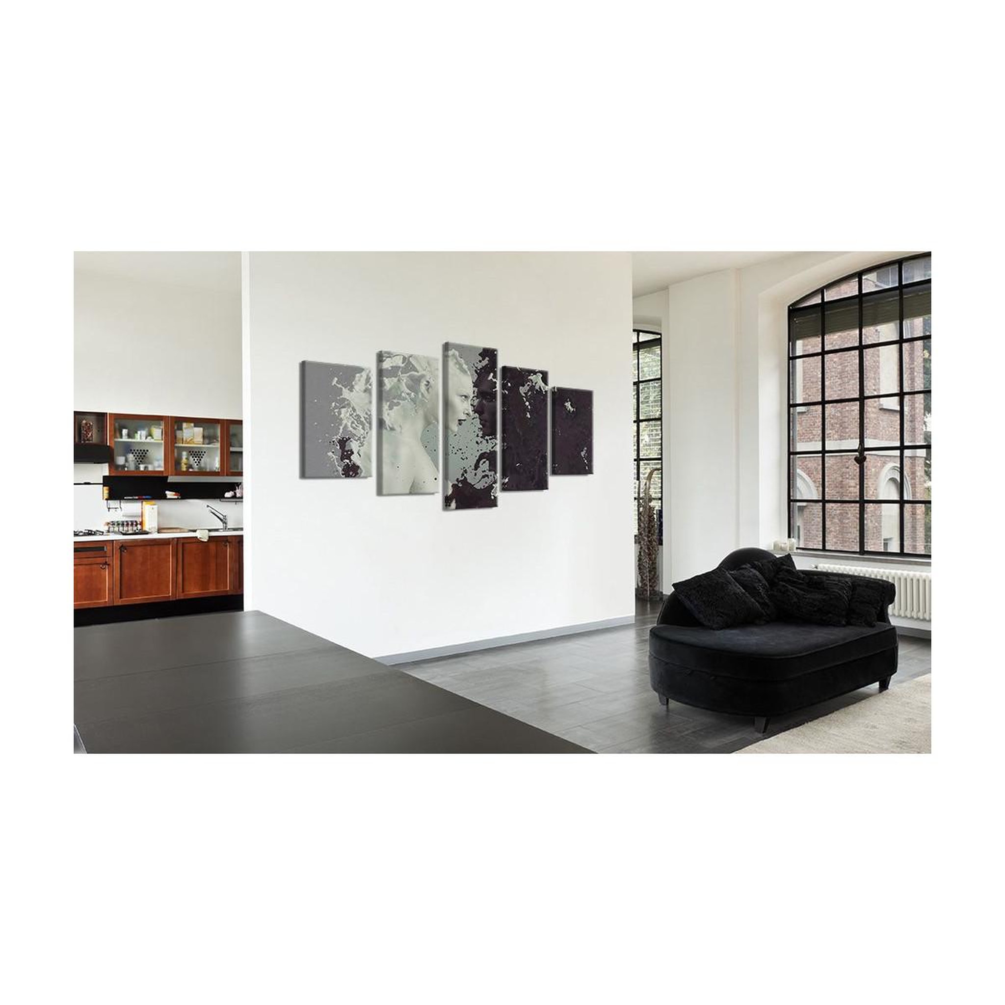Voir la diapositive 2 : Paris Prix Tableau imprimé 5 pièces  black or white