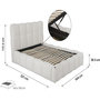 Voir la diapositive 4 : Habitat et Jardin Lit double en tissu avec coffre  Davos  - 140 x 190 cm - Beige