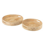 Paris Prix Lot de 2 Plateaux en Bois  Perle du Sahara  40cm Naturel