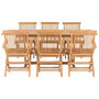 Voir la diapositive 3 : VIDAXL Ensemble a manger d'exterieur 7pcs 150-200x100x75cm Teck massif