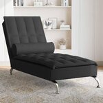 VIDAXL Chaise longue de massage avec traversin noir tissu