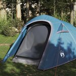 VIDAXL Tente de camping tunnel 3 personnes bleu impermeable