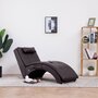 VIDAXL Chaise longue de massage avec oreiller Marron Similicuir