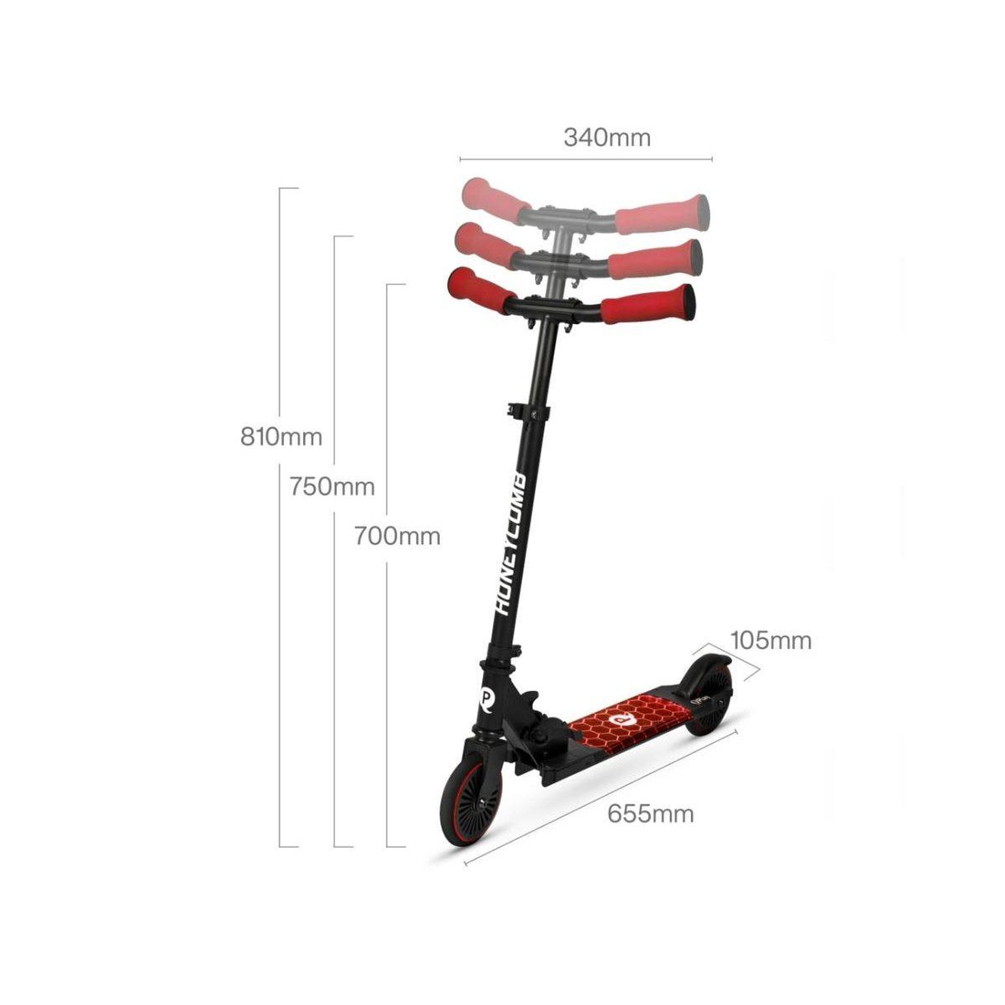 Voir la diapositive 2 : QPLAY Trottinette  honeycomb rouge