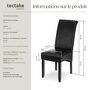 Voir la diapositive 6 : tectake Chaise de salle à manger avec revêtement en cuir synthétique noir Lot de 6