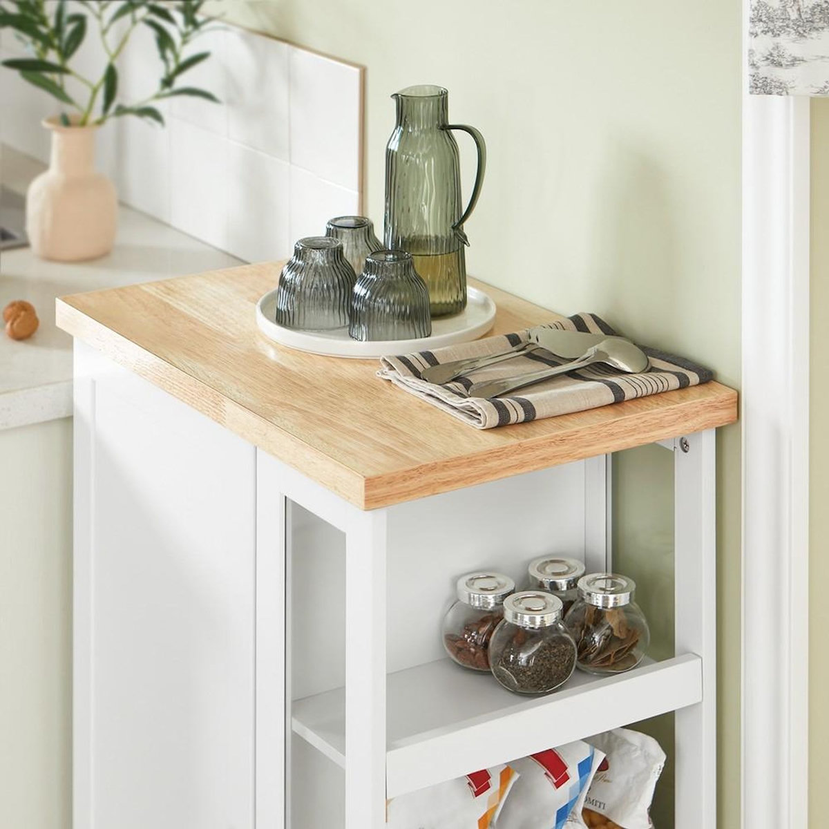 SOBUY SoBuy - Chariot De Cuisine à deux portes - Moderne - FKW75