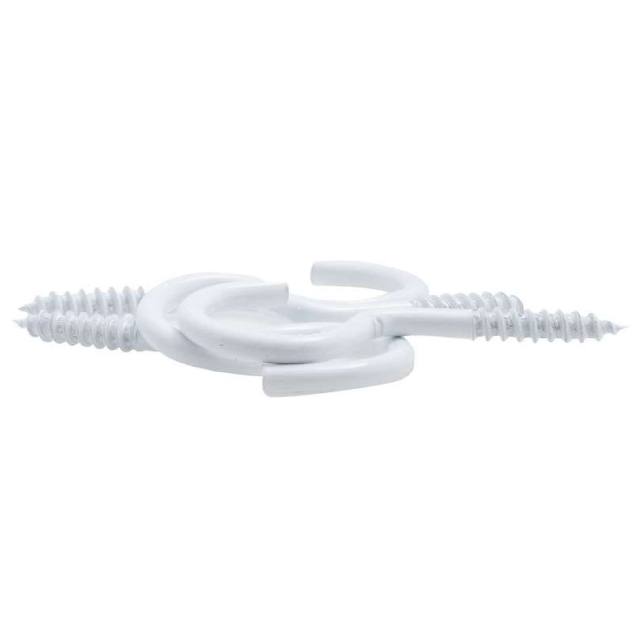 Voir la diapositive 1 :  Crochet à visser plastifié blanc filet bois Vissal 5x40mm  lot de 4 crochets