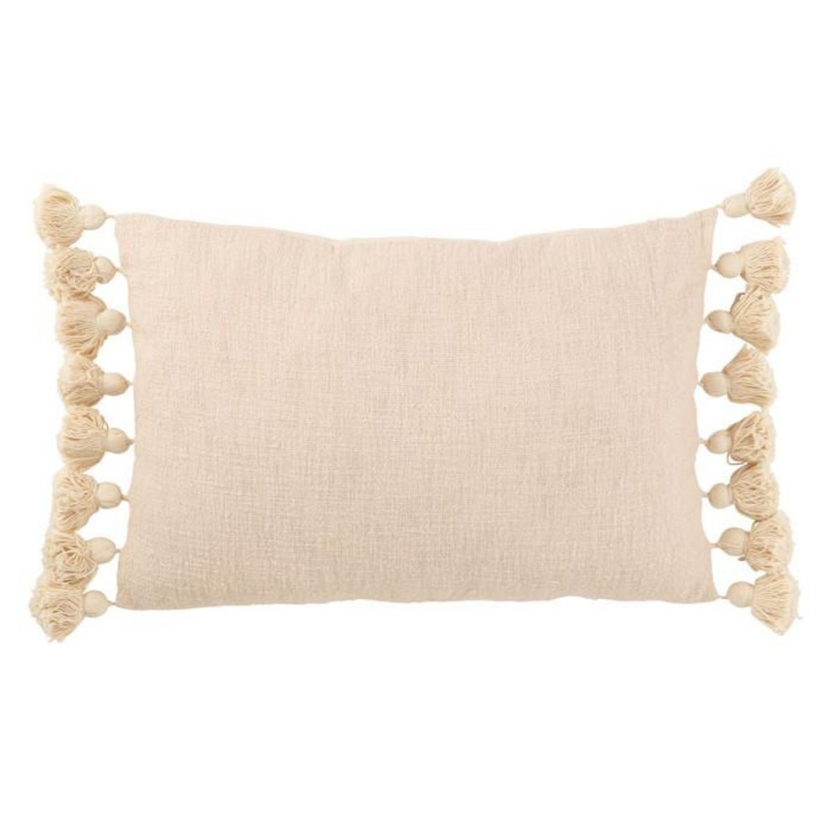 Paris Prix Coussin Déco Pompons  Bella  37x58cm Pêche