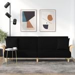 VIDAXL Canape-lit avec accoudoirs noir tissu