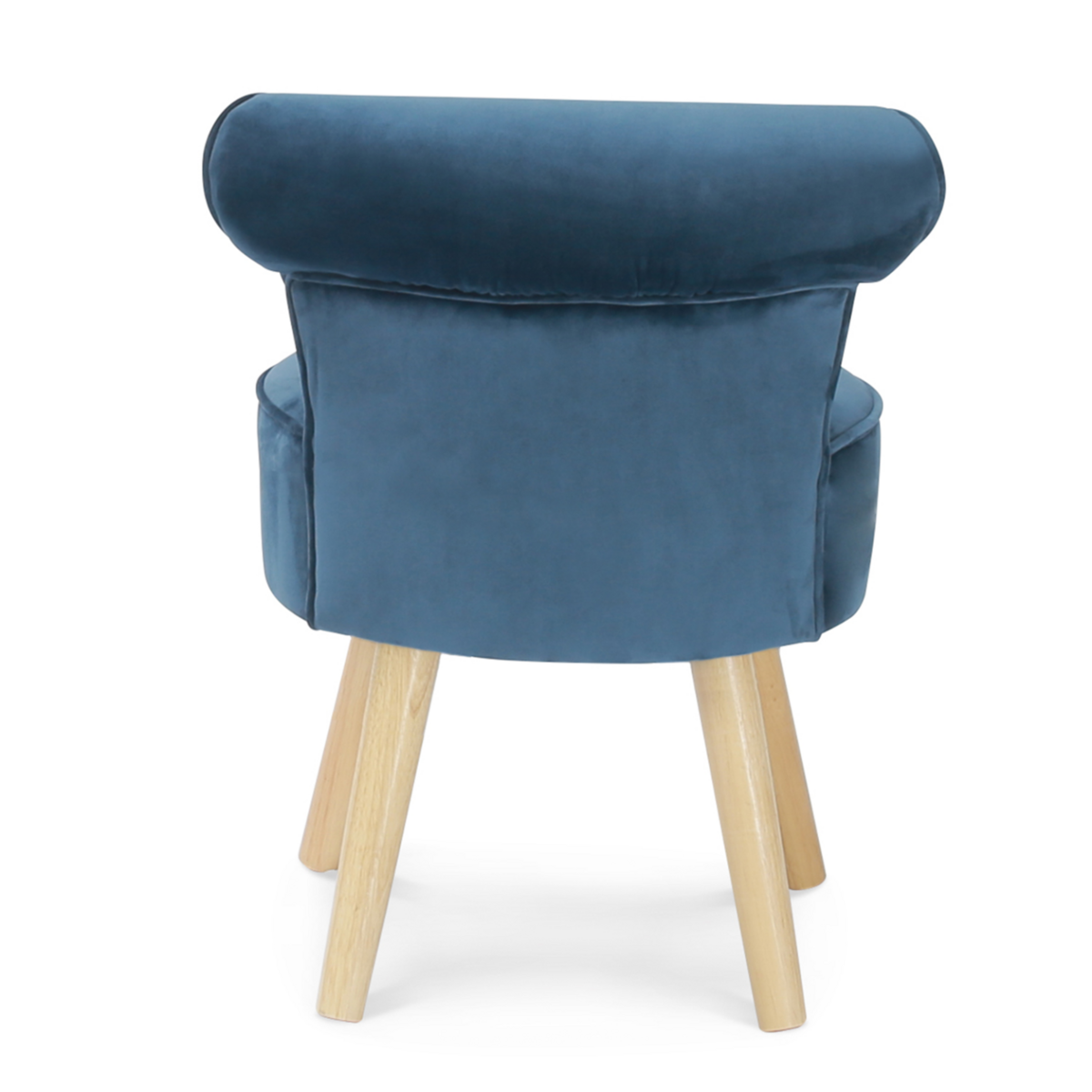 ID MARKET Fauteuil crapaud en velours bleu