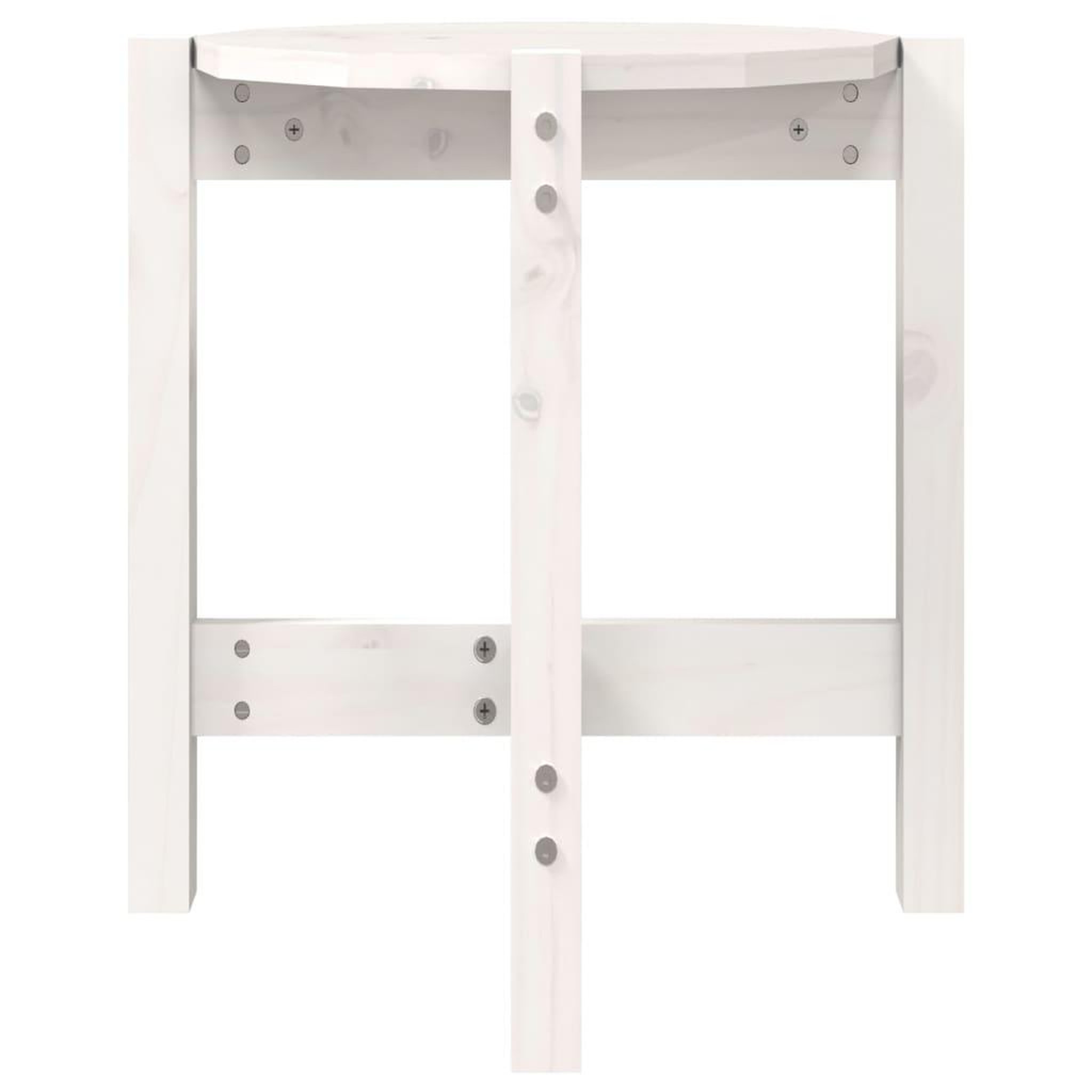 Voir la diapositive 5 : VIDAXL Table basse Blanc Ø 42,5x45 cm Bois massif de pin